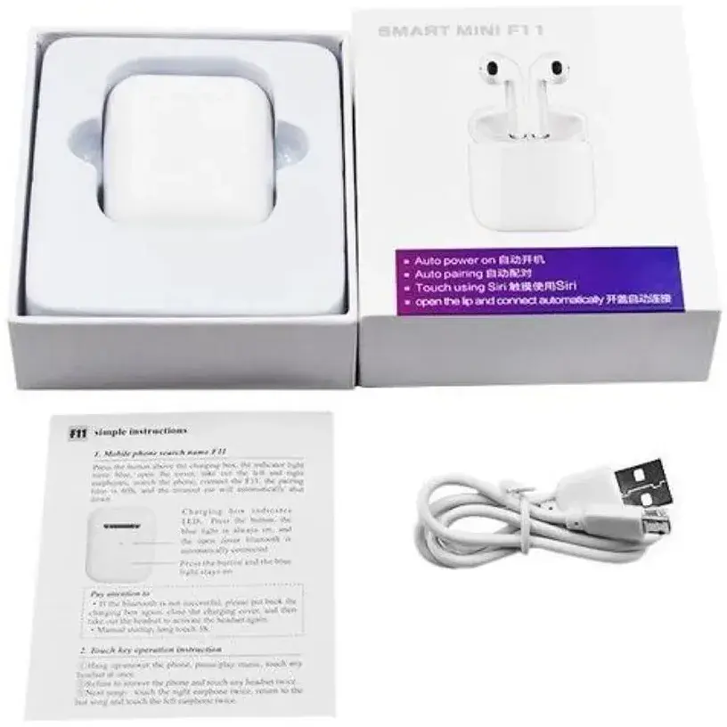 Навушники XPRO Axus F11 Bluetooth F11 Smart Mini White (MER-13470_418) - фото 5