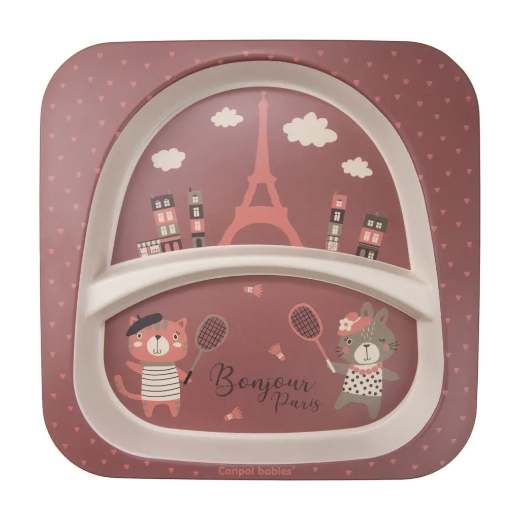 Набір дитячого посуду Canpol babies Bonjour Paris 5 предметів червоний (9/227_red) - фото 4