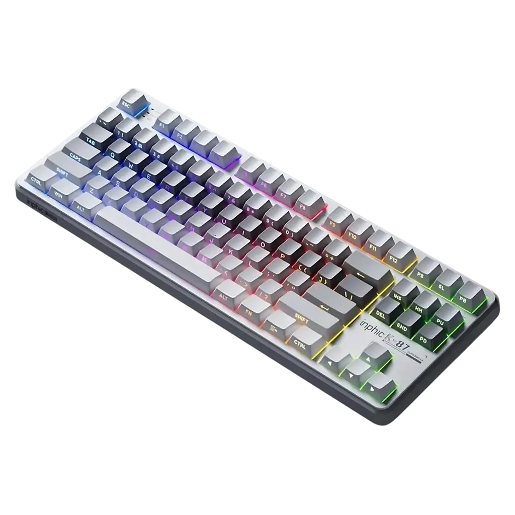 Клавіатура INPHIC K87 Black-Gold Switch Side Printed Gradient Grey - фото 2