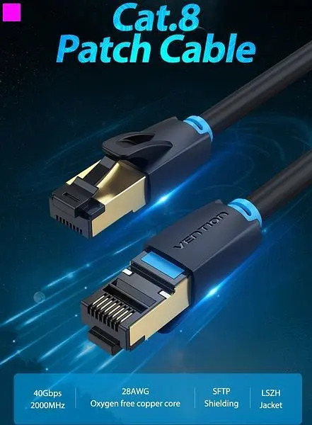 Патч-корд CAT 8 SFTP Ethernet, 0.5 m, Black (IKABD) - фото 6