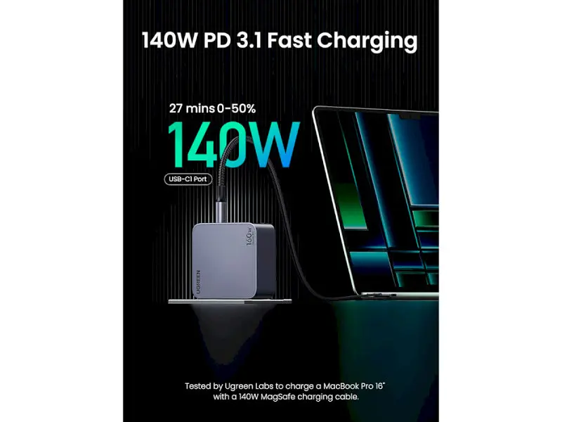 Мережевий зарядний пристрій UGREEN X763 Nexode Pro Space Gray (25877) - фото 4