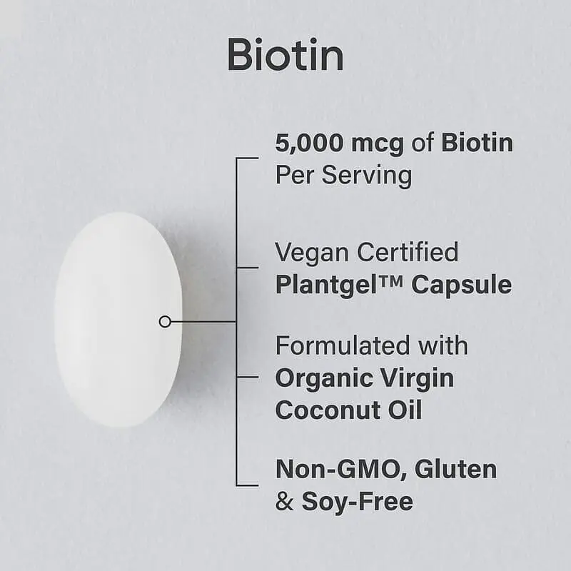 Біотин Sport Research Biotin 5000 mcg 120 veg softgels (1086-2023-10-3448) - фото 3