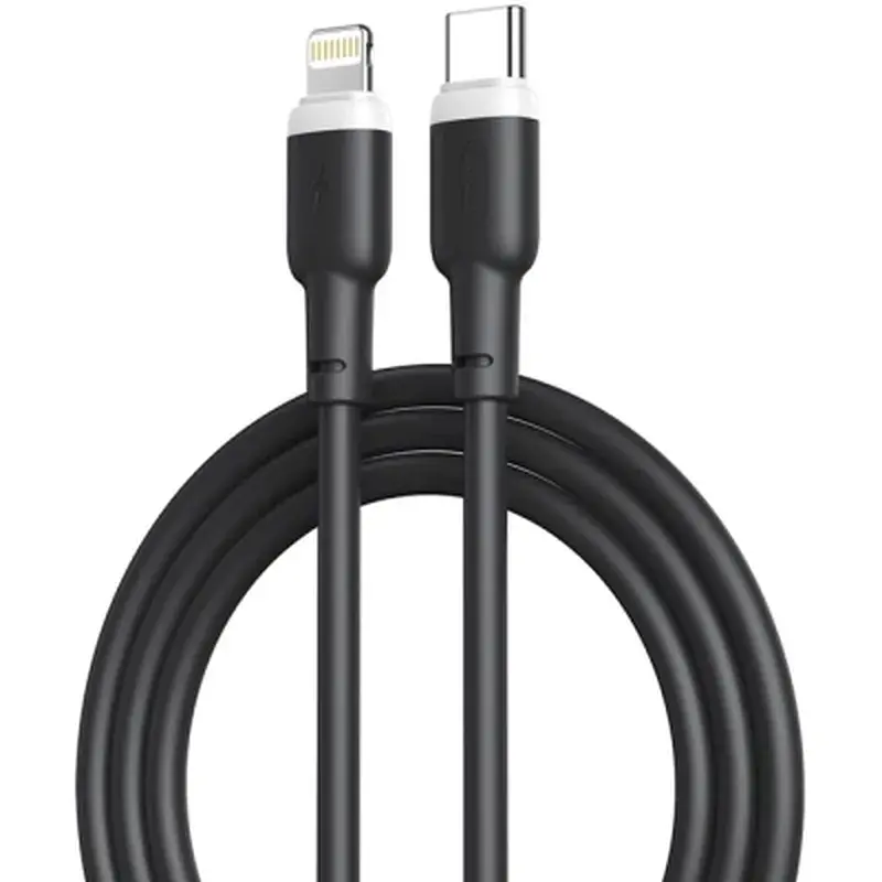 Дата кабель USB-C to Lightning 1.0m 20W liquid silicone NB208A black XO (6920680826810)