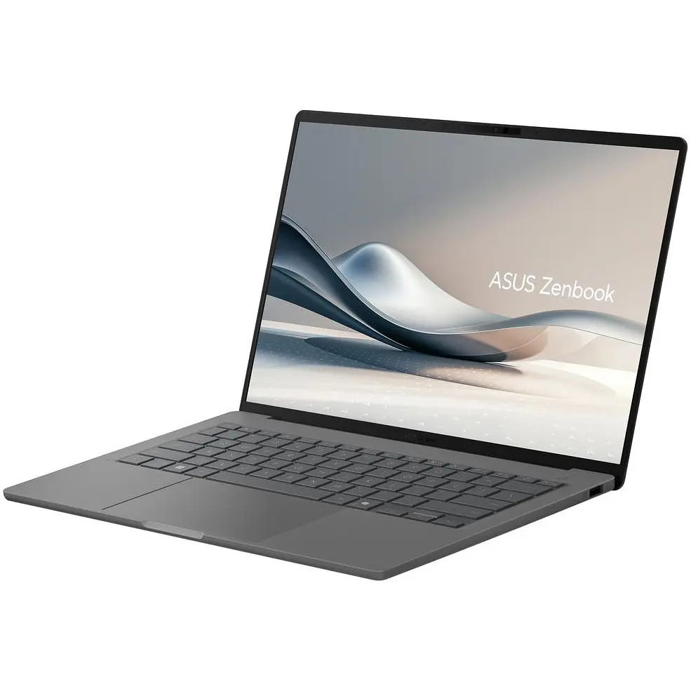 Ноутбук ASUS Zenbook A14 UX3407RA с процессором Snapdragon X Elite X1E 78100 pana la 3.4GHz, 14''. WUXGA, OLED, 32GB LPDDR5X RAM, 1TB SSD, Qualcomm® Adreno™ GPU, Windows 11 Pro, Iceland серый - фото 7