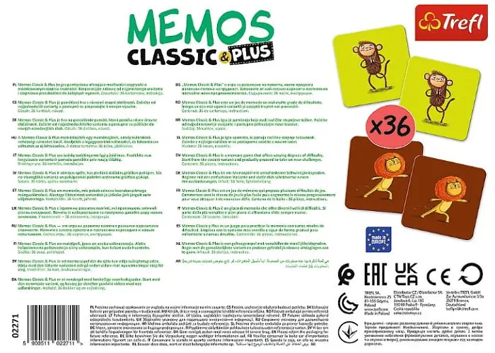 Настільна гра Trefl Мемо Класичні. Рухайся та грай (Memos Classic&plus. Move and play) (02271) - фото 3