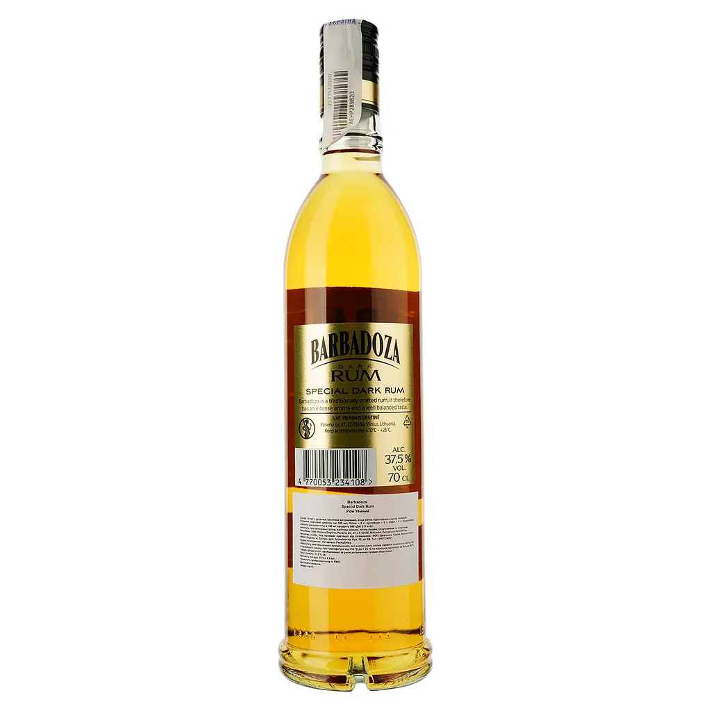 Ром Barbadoza Dark, 37.5%, 0.7 л - фото 2