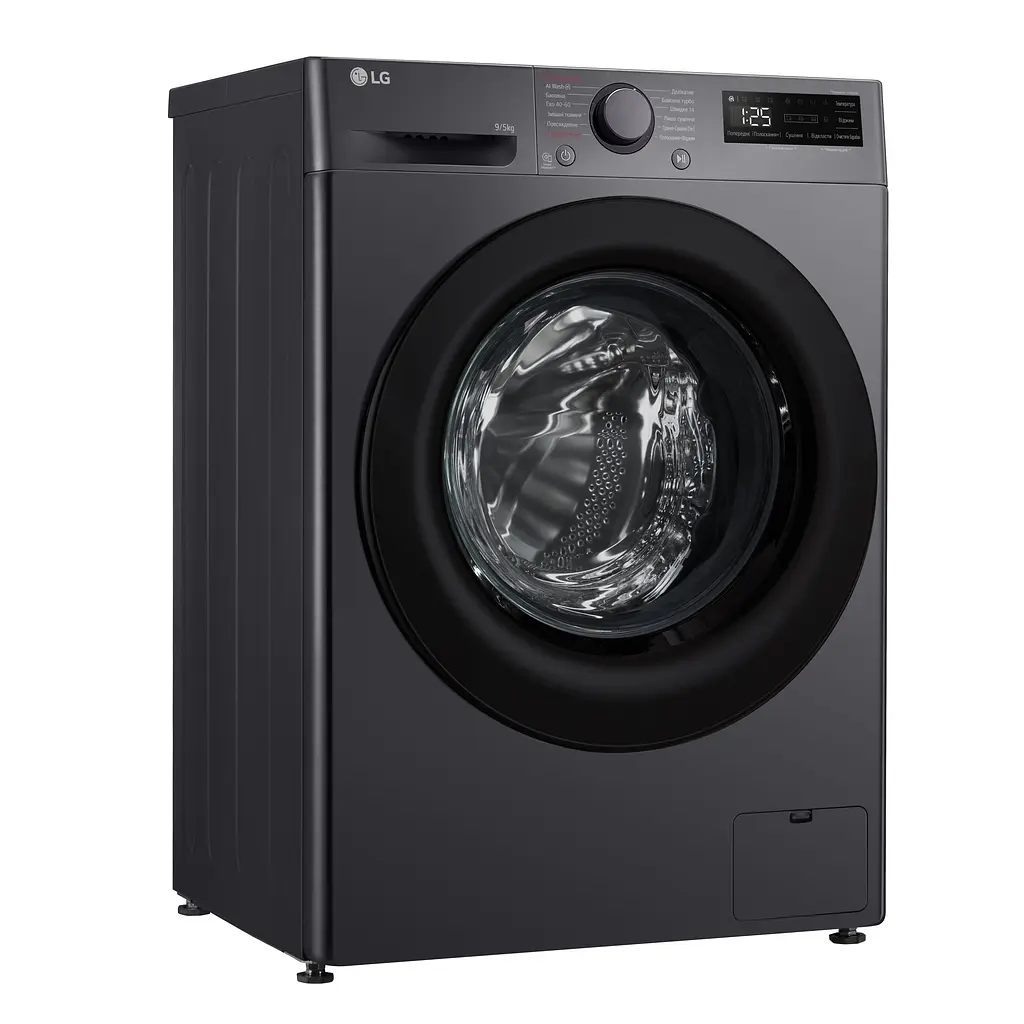 LG Прально-сушильна машина фронтальна, 9(5)кг, 1200, A, пара, 48см, дисплей, пара, інвертор, чорний - фото 4