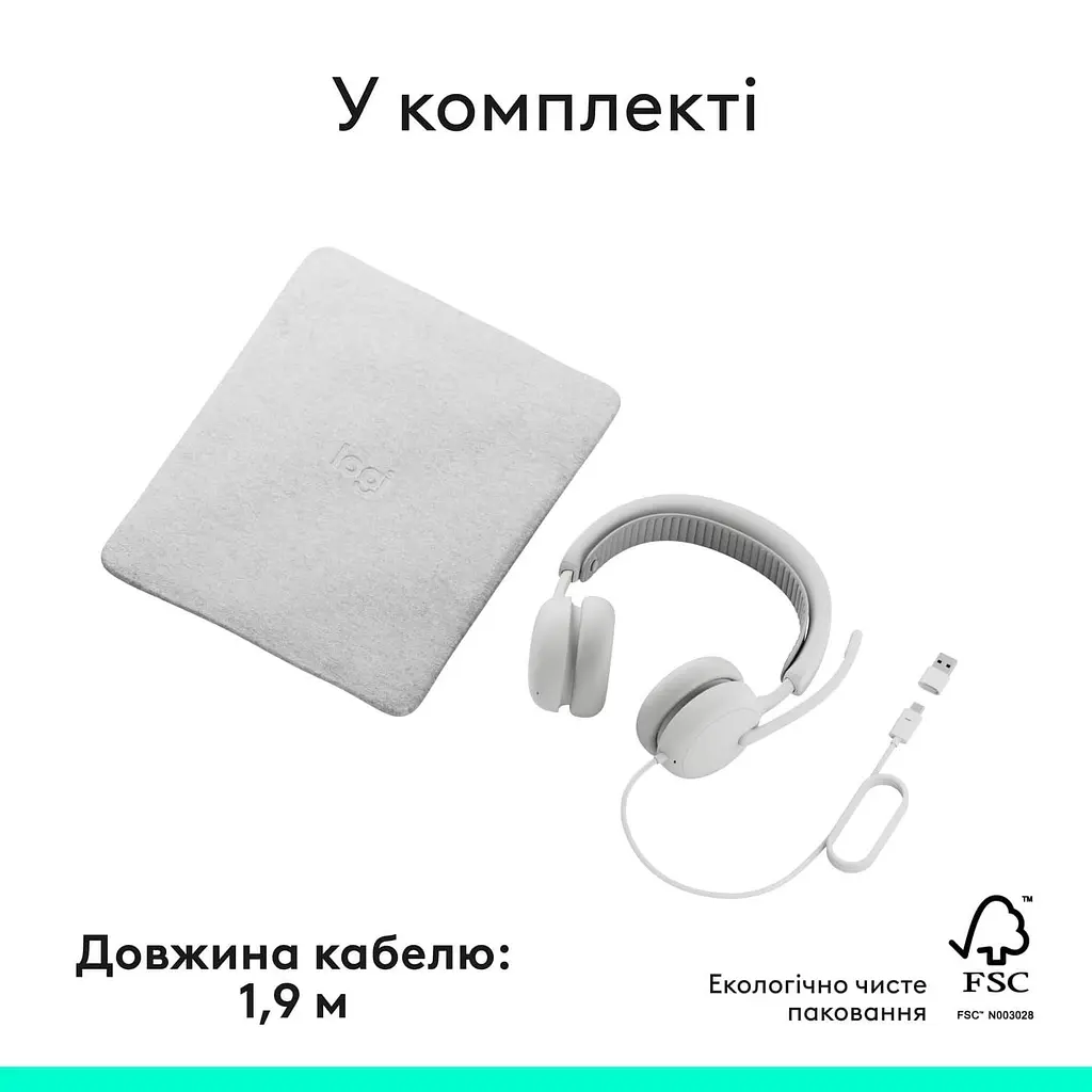 Гарнитура Logitech ZONE Wired 2 USB Headset White (L981-001621) - фото 10