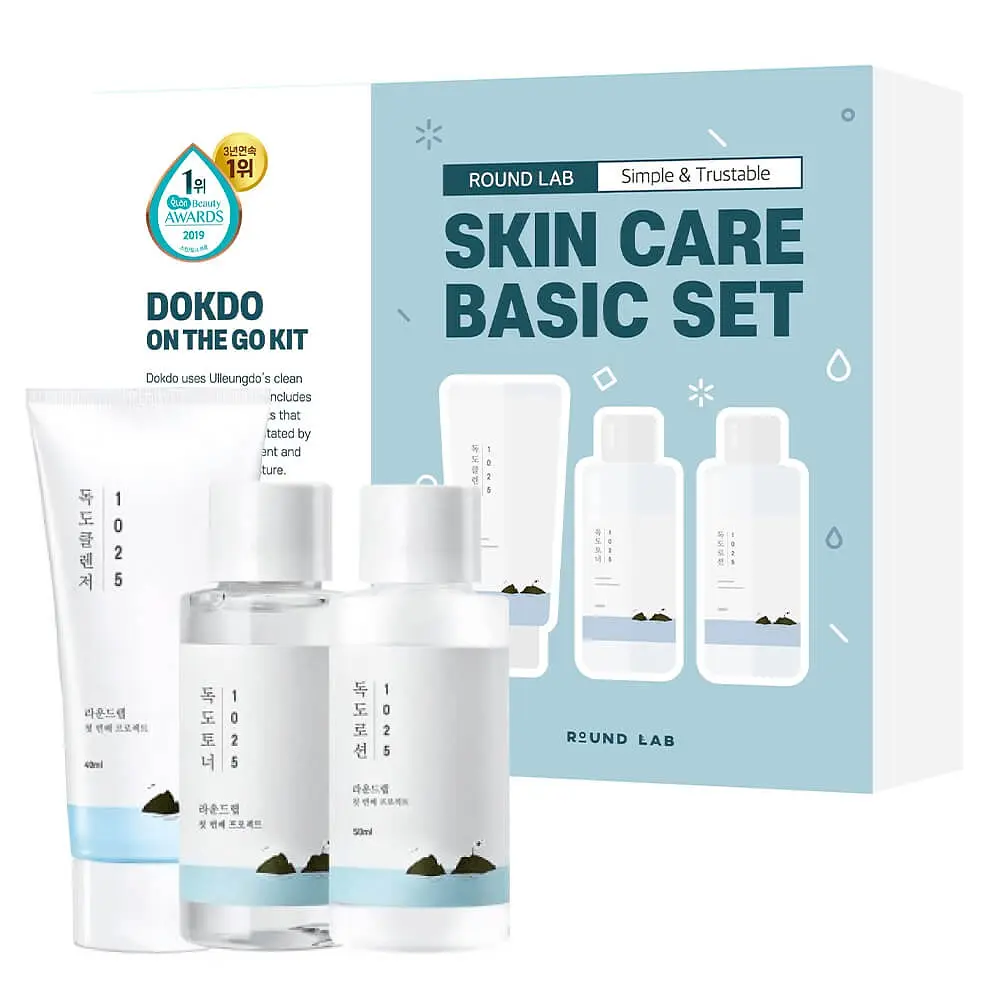 Набір Round Lab 1025 Dokdo On The Go Kit: Гідрофільна олія для обличчя 40 мл + Тонер для обличчя 50 мл + Лосьйон для обличчя 50 мл - фото 2