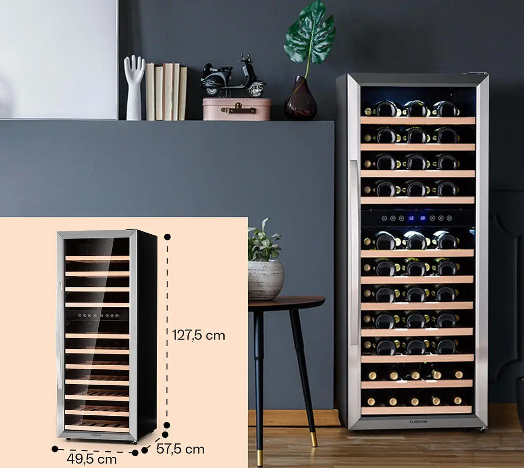 Винный холодильник Klarstein Vinamour 73 Duo 2 зоны (10041314) - фото 4