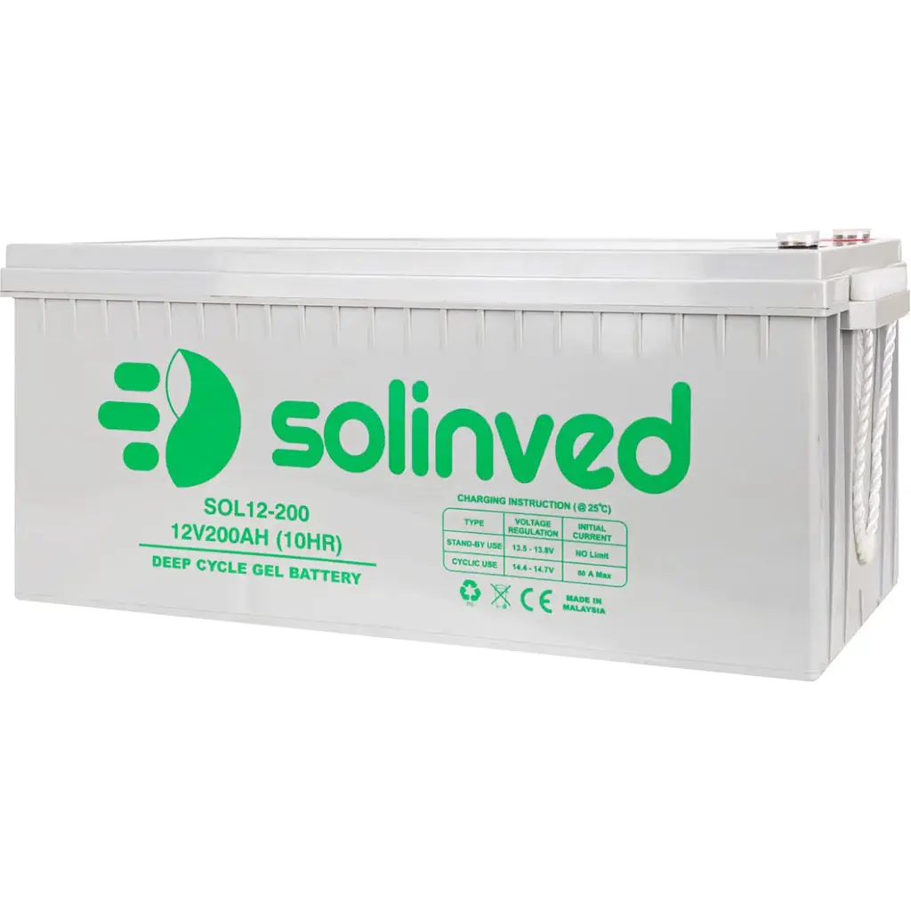 Аккумулятор Solinved GEL 12V (12V/200Ah/2400Wh) (SLG200-12) [114110] - фото 2