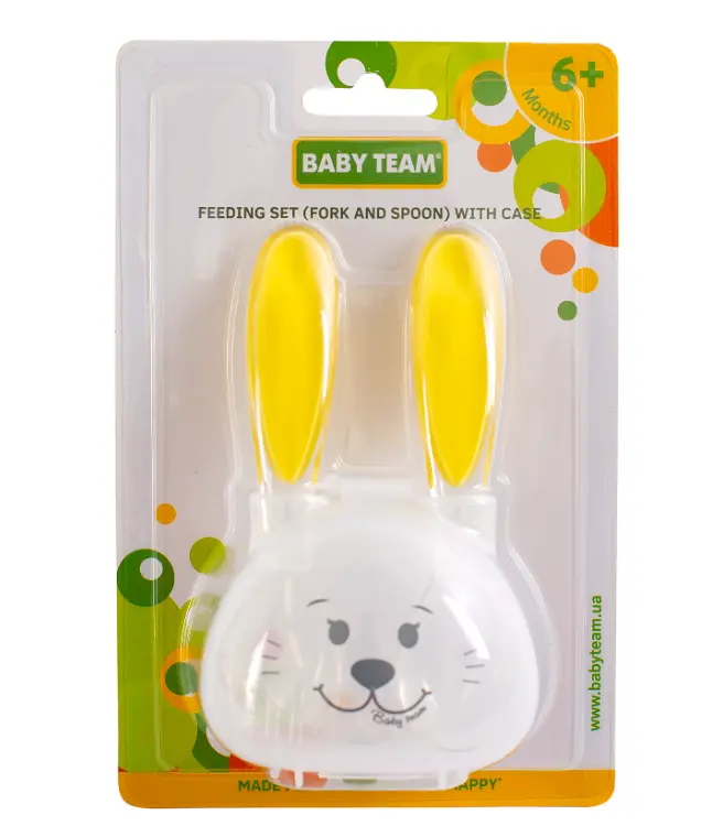 Вилочка та ложечка з футляром Baby Team Зайчик, жовтий (6115) - фото 6