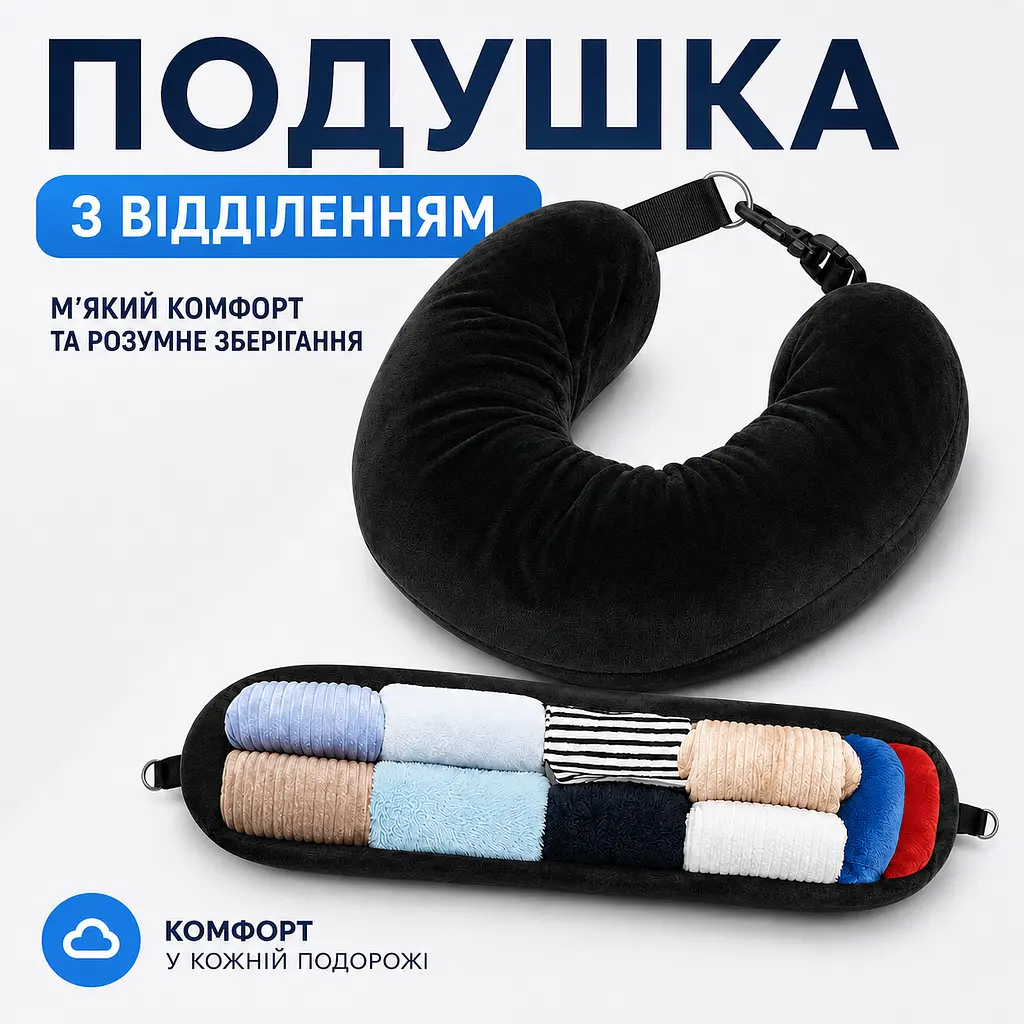 Подушка-сумка 2 в 1 для подорожей зі знімною ручкою - фото 2