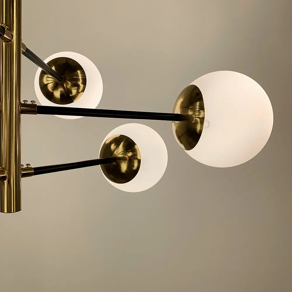 Люстра на 8 плафонов с латунной фурнитурой Line.F YG 8132-8 - фото 2