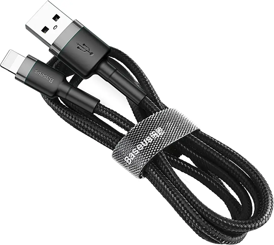 Кабель Baseus Cafule USB for Lightning 2.4A 1m grey black (CALKLF-BG1) - фото 2