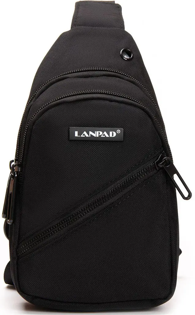 Сумка-слинг чоловіча Lanpad 82085 24x13x7 см нейлон чорний - фото 2