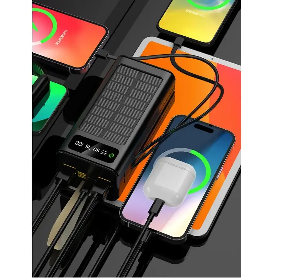 Повербанк Powerbank ACL PW90 30000mAh, SOLAR, TypeC + Lighting, Black - фото 6