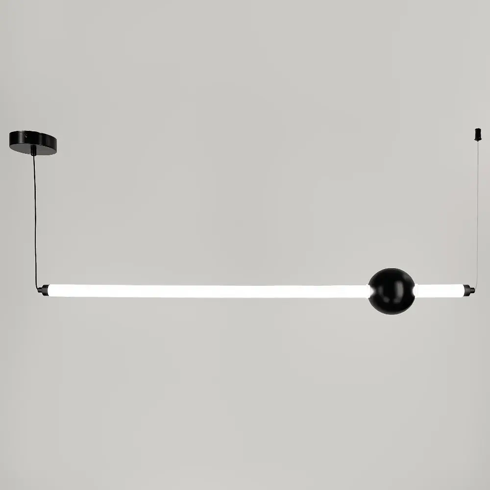 Led світильник у горизонтальній формі 90 см із чорною кулькою | Арт. YG 520A/900 HL BK | Line F - фото 4