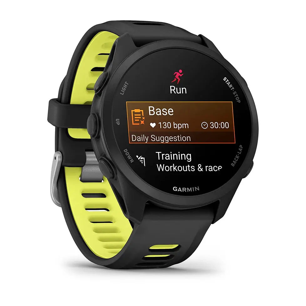 Смарт-годинник Garmin Forerunner 170 з чорно-жовтим силіконовим ремінцем - фото 3