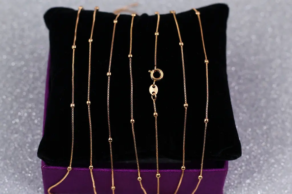 Ланцюг Xuping Jewelry венеціанка 45 см 0,5 мм з кульками 2 мм золотистий