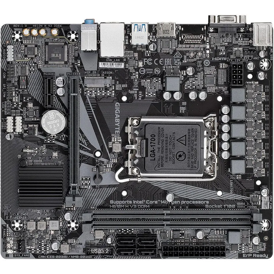 Материнська плата Gigabyte H610M H V3 DDR4 [146945] - фото 3