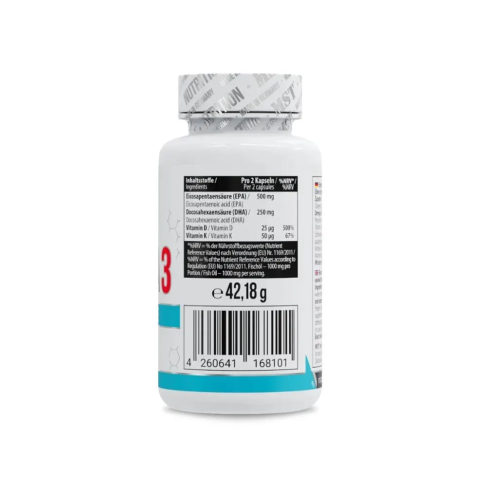 Жирні кислоти MST Nutrition Omega 3 Triglyceride D3 + K2, 60 капсул - фото 2