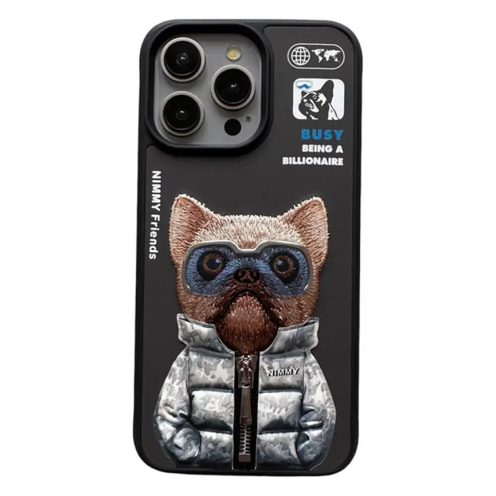Чохол Nimmy 3D Matal Buttons Apple iPhone 15 Dog Black