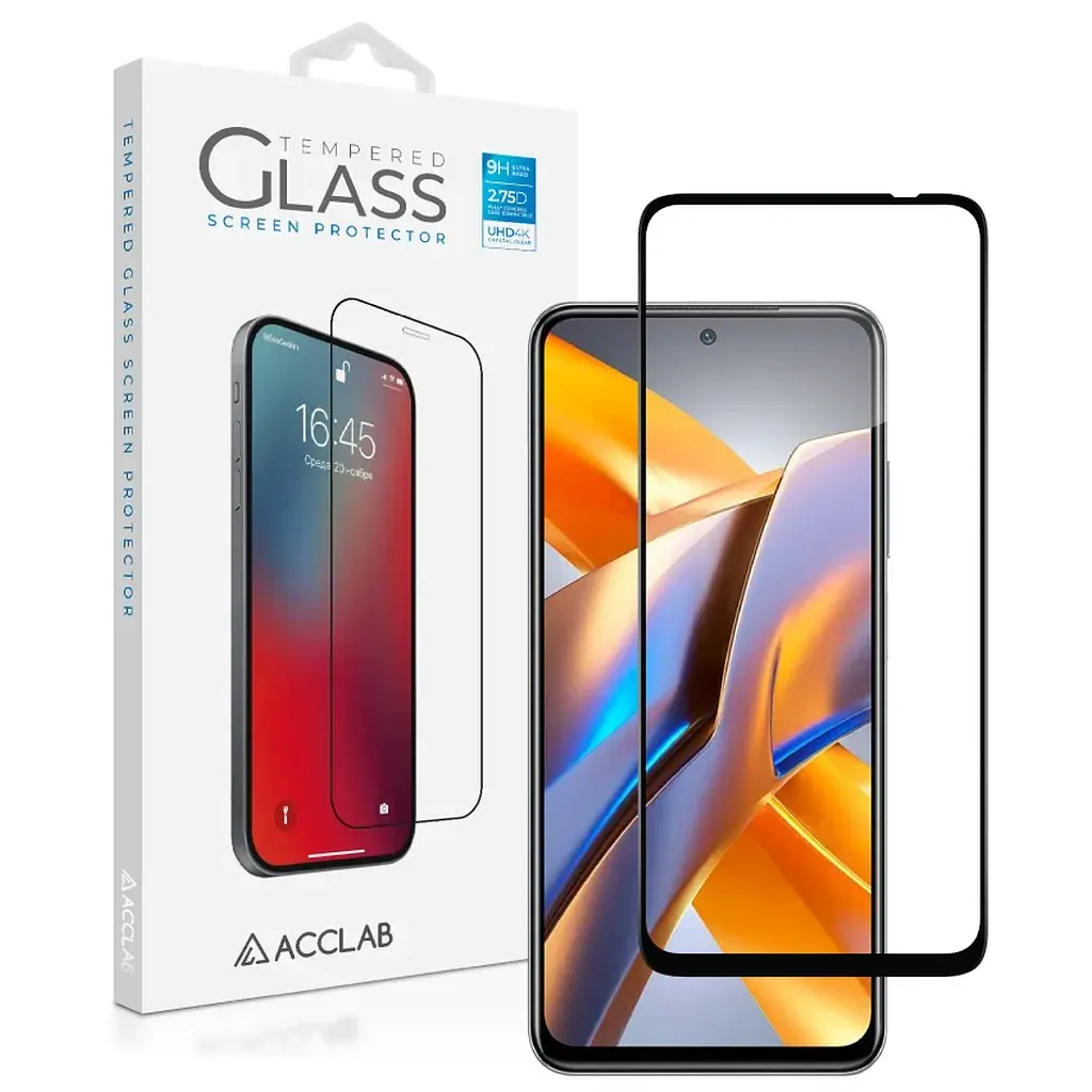 Скло захисне ACCLAB Full Glue Xiaomi Poco M5S Black (1283126545122) - фото 2