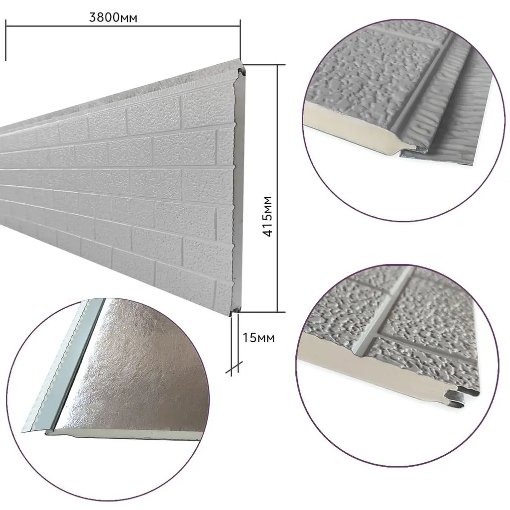 Фасадна панель Sticker Wall PU 415 x 15 x 3800мм D SW-00001720 - фото 3