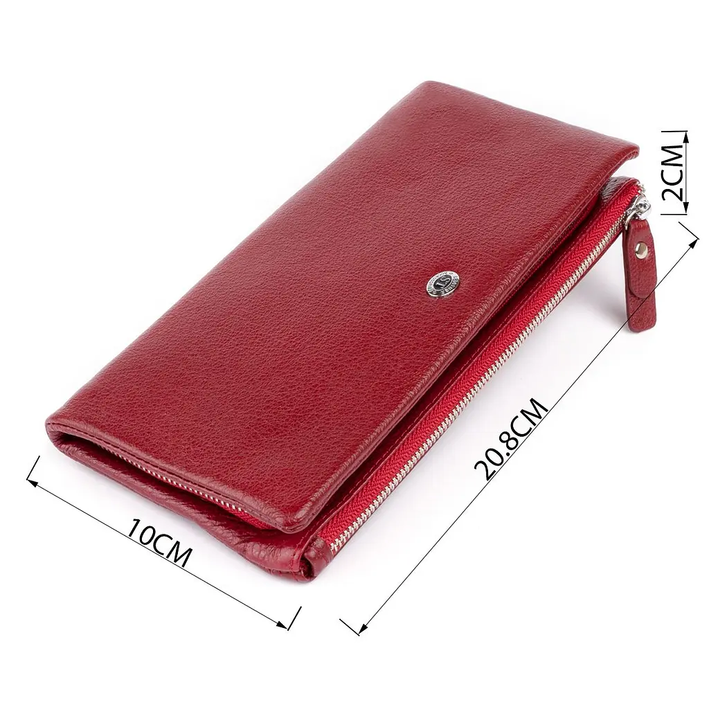 Гаманець-клатч зі шкіри з кишенею для мобільного ST Leather 19311 бордовий - фото 7