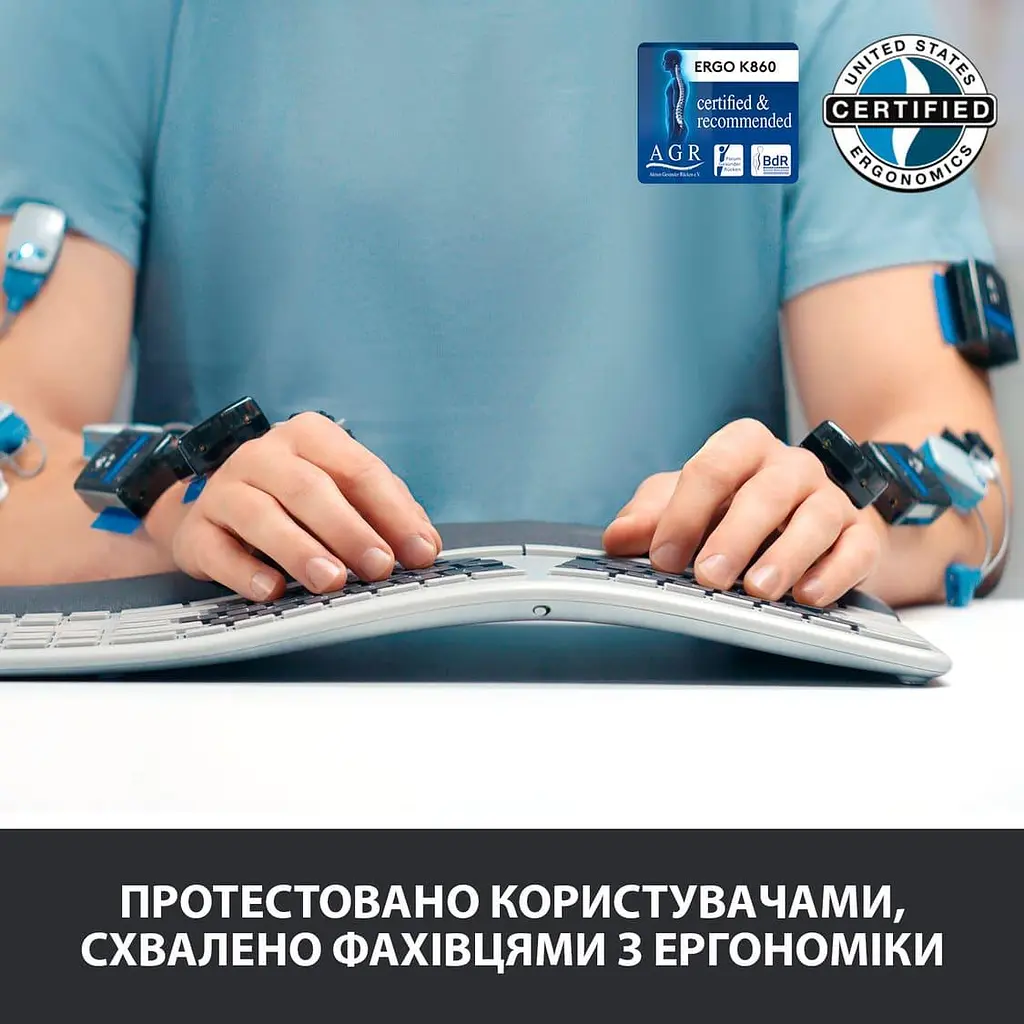 Клавіатура Logitech K860 ERGO Graphite (920-010108) - фото 5