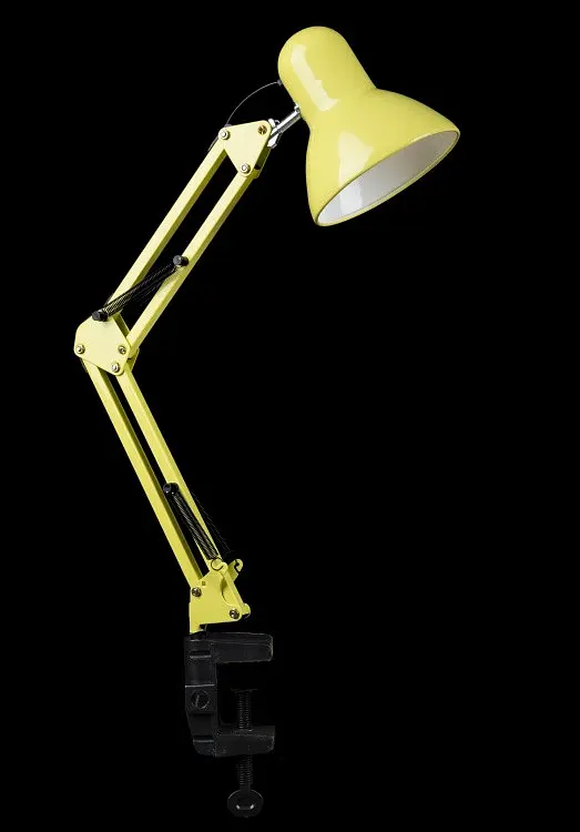 Настільна лампа офісна Splendid Ray NSM-800A, E27, 40Вт, жовтий пластик, регульована висота - фото 3