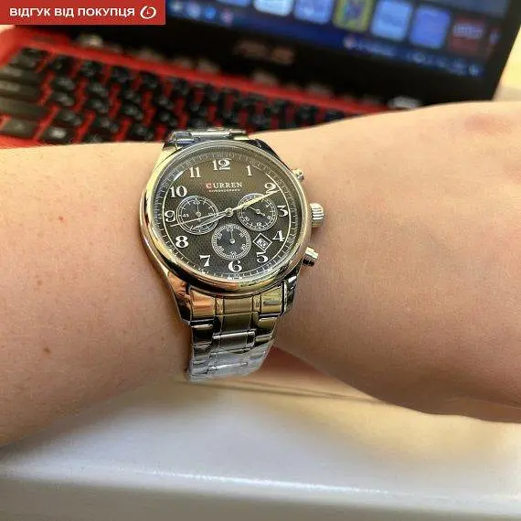 Чоловічий наручний годинник Curren Partner (Сріблястий) - фото 5