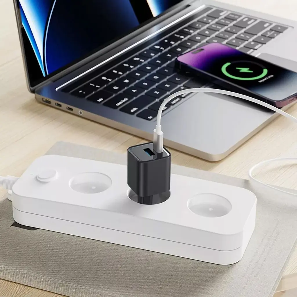 Сетевое зарядное устройство Proove Silicone Power Plus 20W USB-C/USB-A Black (WCSP2011001) [130276] - фото 6