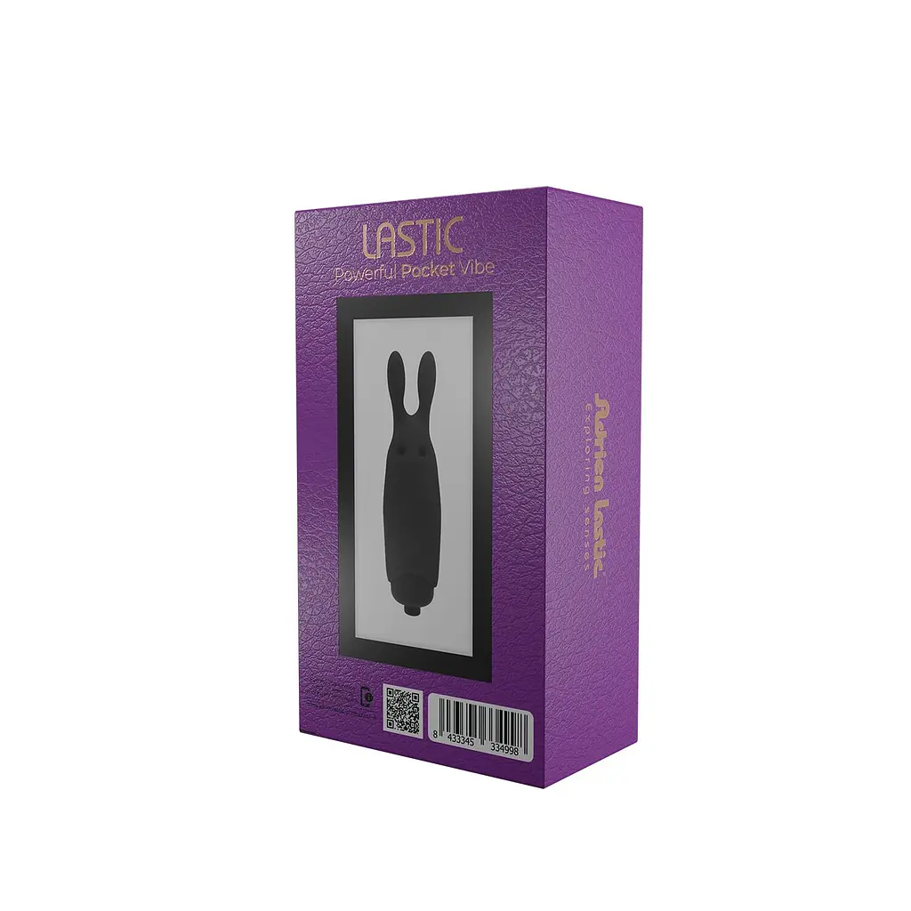 Віброкуля Adrien Lastic Pocket Vibe Rabbit Black зі стимулювальними вушками - фото 6