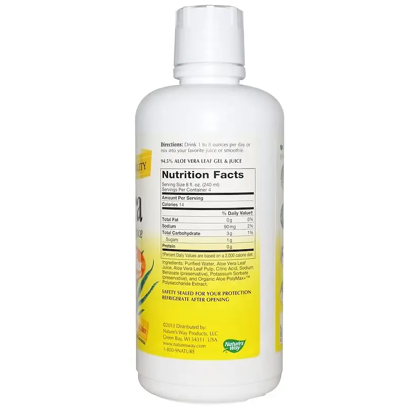 Натуральная добавка Nature's Way Aloe Vera Leaf Gel and Juice 1 л - фото 2