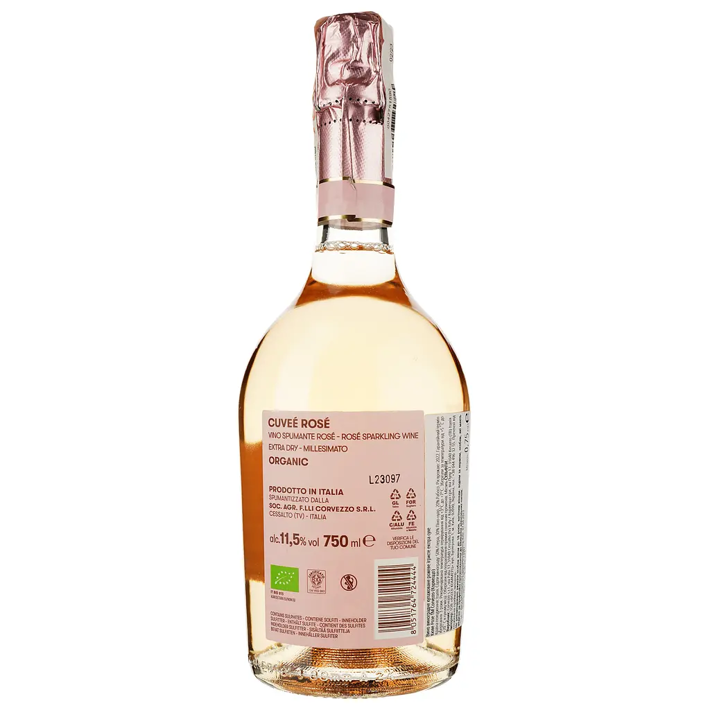 Ігристе вино Corvezzo Cuvee Rose Millesimato рожеве сухе 0.75 - фото 2