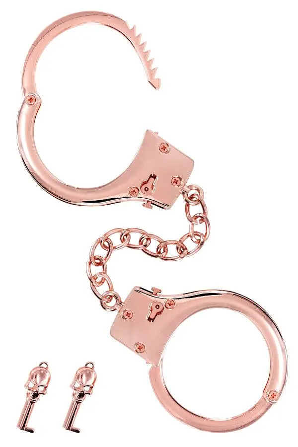 Металеві наручники Fetish Tentation Premium Chick wrist cuffs in rose-gold metal, рожеве золото - фото 2