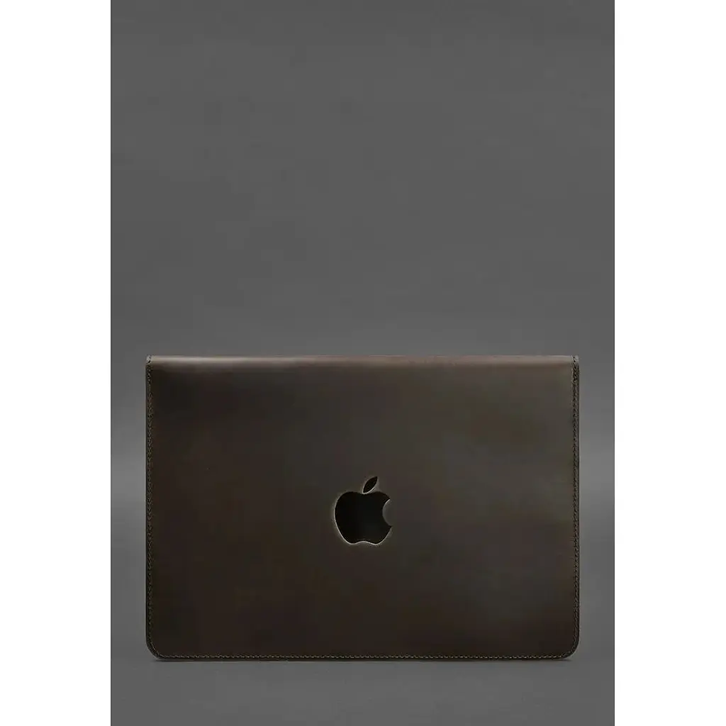 Шкіряний чохол-конверт BlankNote Crazy Horse на магнітах для MacBook Air / Pro 13" Темно-коричневий - фото 2