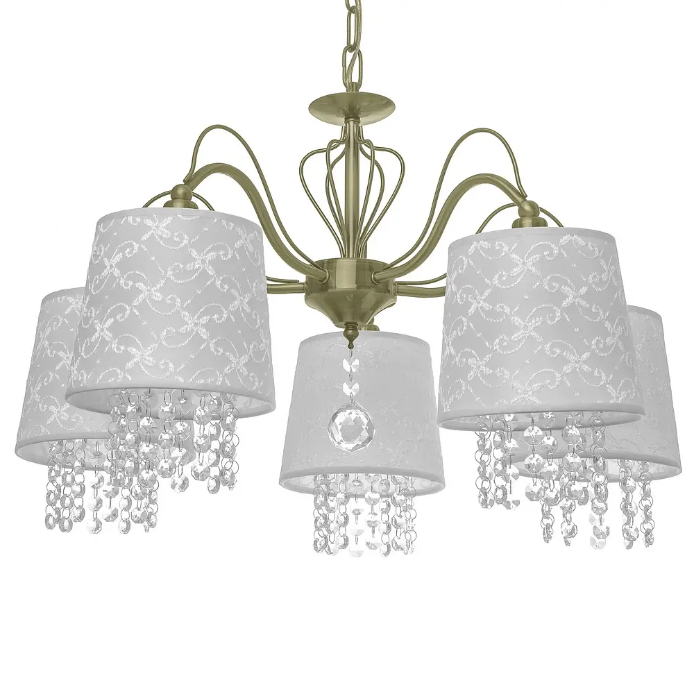 Люстра подвесная Brille прованс с абажуром E14 40W BZ (BKL-670S/5) - фото 3