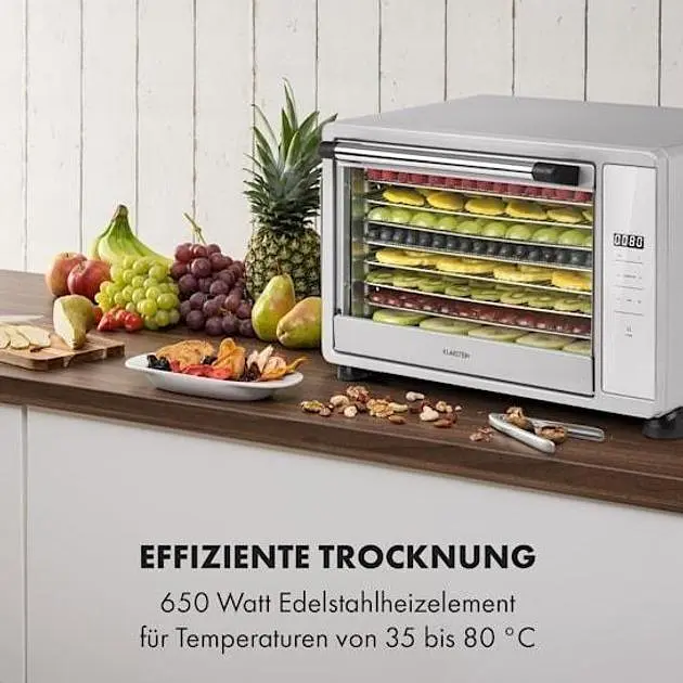 Дегидратор-сушилка для овощей фруктов Klarstein Mega Jerky 650 Вт 35-80°C (10035927) - фото 2