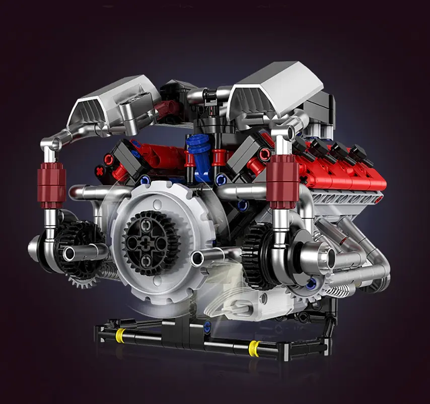 Конструктор двигателя V8 Ferrari F40 LM аккумуляторный мотор с приложением STEM конструктор двигателя внутреннего сгорания для детей и взрослых, 700 деталей - фото 7