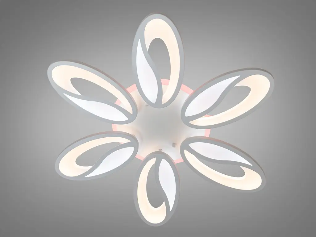 Потолочная LED люстра с пультом, диммером и подсветкой, 80W - фото 2