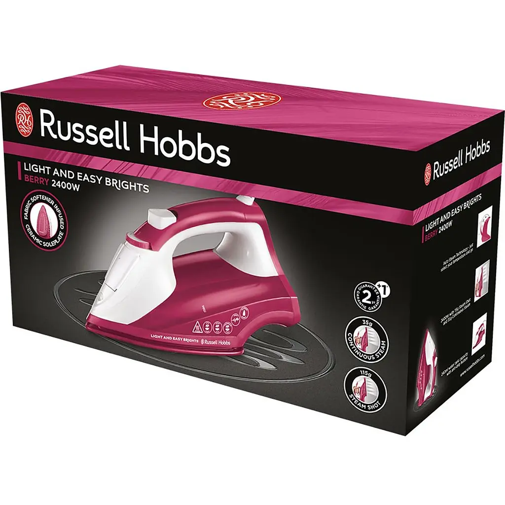 Утюг Russell Hobbs Light&Easy Brights Berry 2600 Вт малиновый (26480-56) - фото 2