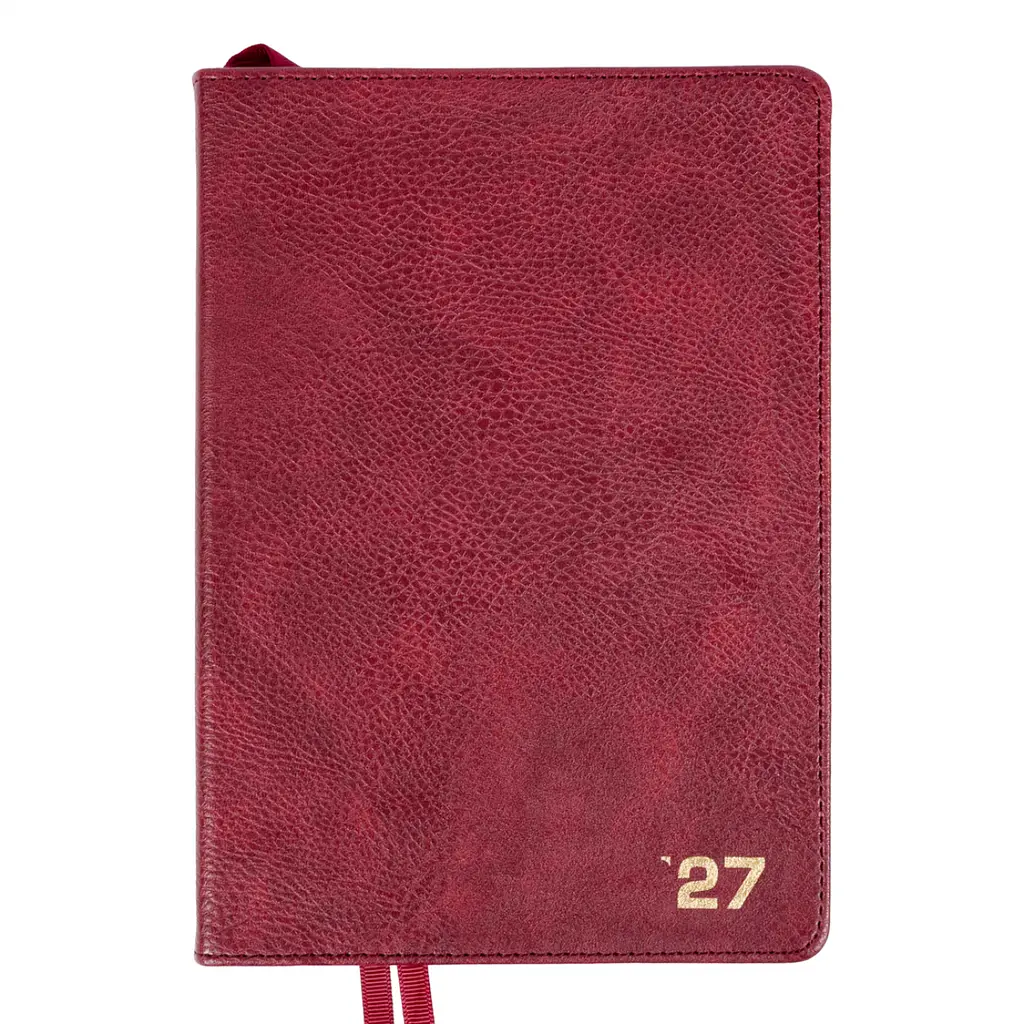Щоденник діловий Leo Planner 2027 Prime А5 інтегральний бордовий 368 сторінок (252729)