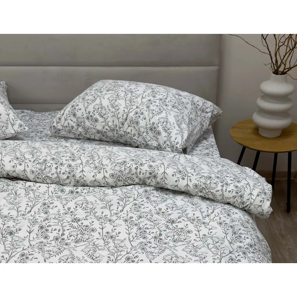 Пододеяльник Ecotton фланель White/ Black 180х215 см белый с принтом (25543) - фото 4