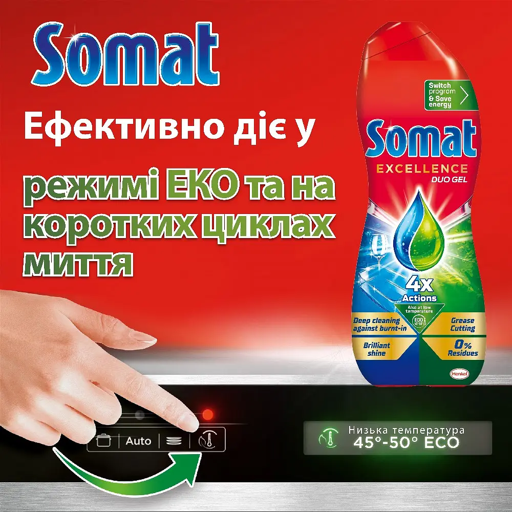 Набор: гель для мытья посуды в посудомоечной машине Somat Excellence Duo 684+684 мл - фото 8