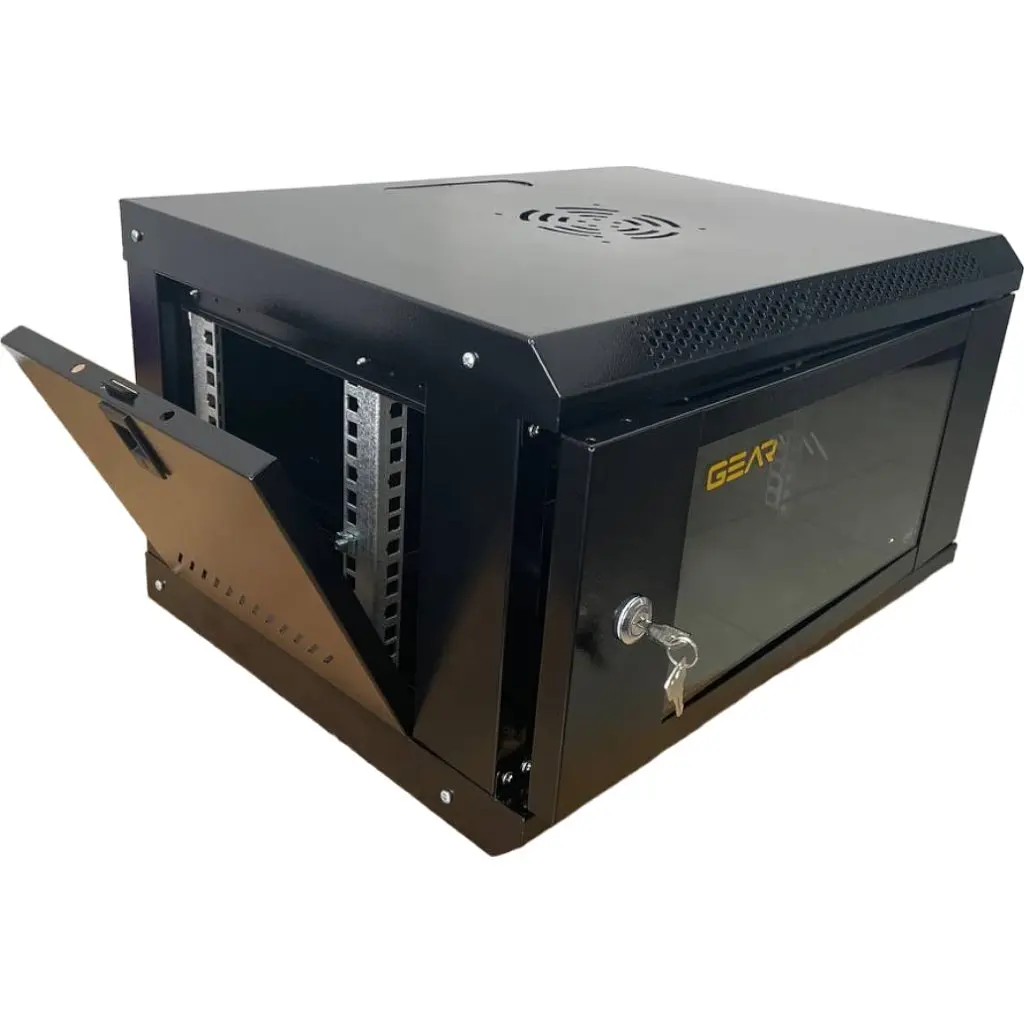 Шафа настінна GEAR 6U 19'' 530x400x300 мм, + полиця 19", чорна (GWMSN-6U) - фото 2