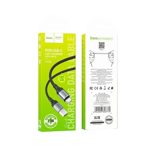 Кабель HOCO U110 charging data cable for Type-C/2,4A/1,2m. сірий - фото 5