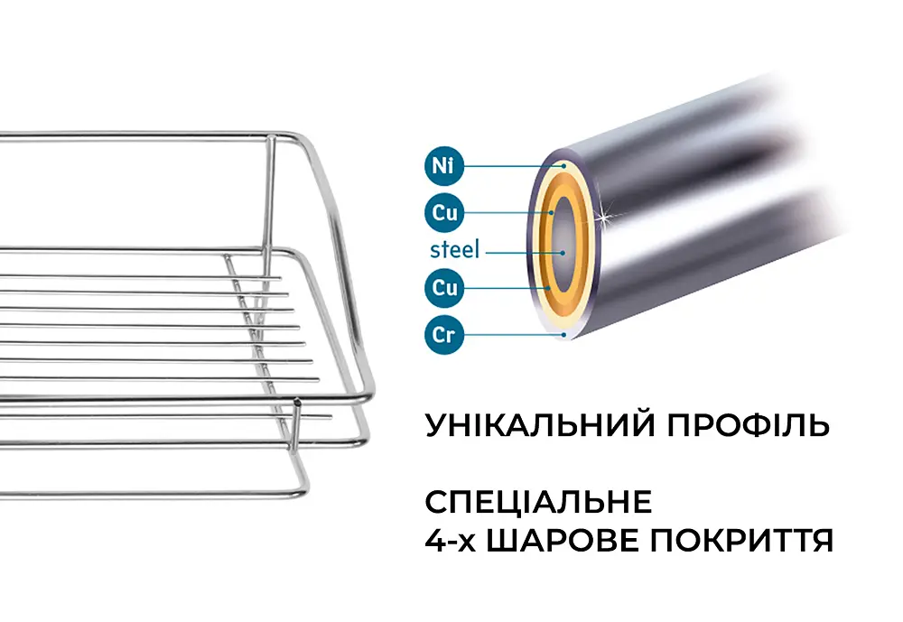 Полиця Fabrika Ola Нержавіюча сталь на самоклейній стрічці 40.4х13х10.5 см - фото 4